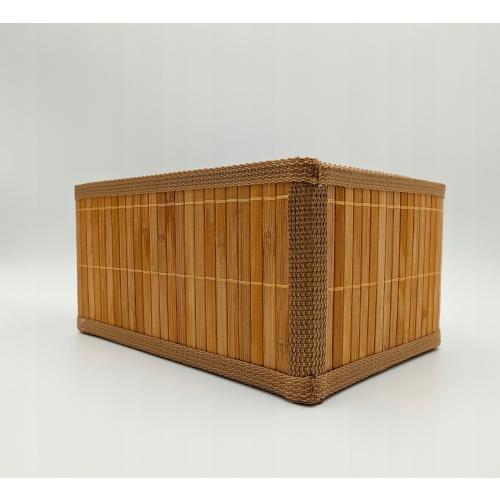 KOSZYK BAMBUSOWY ORGANIZER pudełko do przechowywania wymiary 24 x 18 x 3 cm