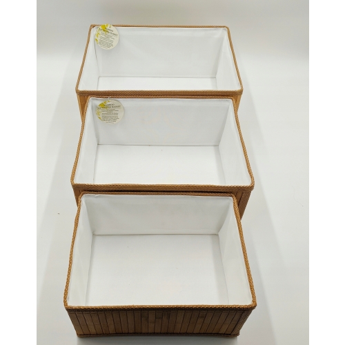 KOSZYK BAMBUSOWY ORGANIZER pudełko do przechowywania wymiary 24 x 18 x 3 cm