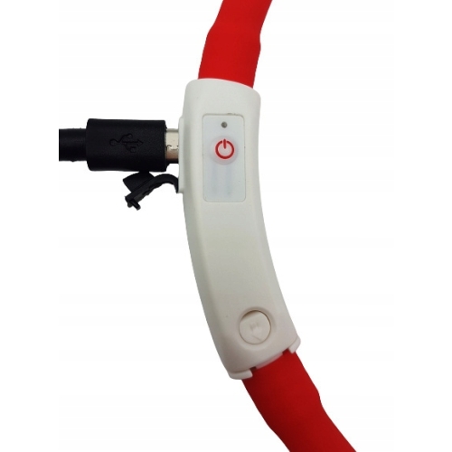 Obroża świecąca LED dla psa kota uniwersalny rozmiar ładowalna 71cm RED