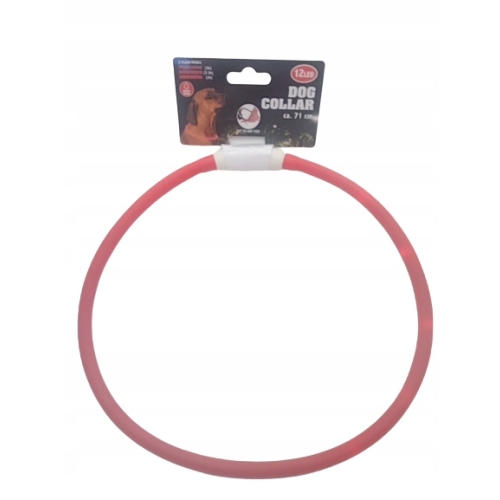 Obroża świecąca LED dla psa kota uniwersalny rozmiar ładowalna 71cm RED