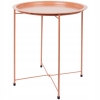 STOLIK KAWOWY OKRĄGŁY SKŁADANY METALOWY LOFT 46 CM ZDEJMOWANY BLAT CZERWONY