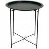 STOLIK KAWOWY OKRĄGŁY SKŁADANY METALOWY LOFT 46 CM ZDEJMOWANY BLAT BRĄZOWY