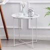 STOLIK KAWOWY OKRĄGŁY SKŁADANY METALOWY LOFT 46 CM ZDEJMOWANY BLAT BRĄZOWY