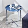 STOLIK KAWOWY OKRĄGŁY SKŁADANY METALOWY LOFT 46 CM ZDEJMOWANY BLAT BIAŁY