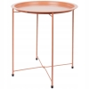 STOLIK KAWOWY OKRĄGŁY SKŁADANY METALOWY LOFT 46 CM ZDEJMOWANY BLAT BIAŁY