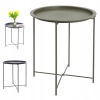 STOLIK KAWOWY OKRĄGŁY SKŁADANY METALOWY LOFT 46 CM ZDEJMOWANY BLAT BIAŁY