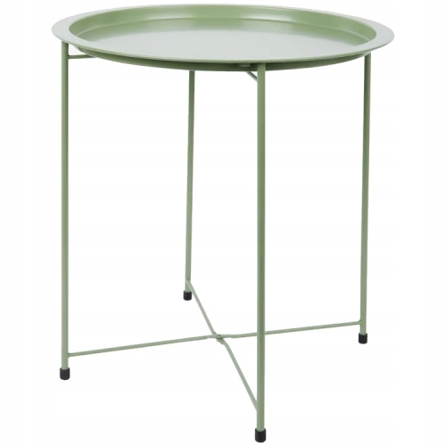 STOLIK KAWOWY OKRĄGŁY SKŁADANY METALOWY LOFT 46 CM ZDEJMOWANY BLAT BIAŁY