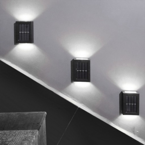 LAMPKI SOLARNE OGRODOWE KINKIETY ŚCIENNE Up & Down Solar ZESTAW 4 SZTUKI