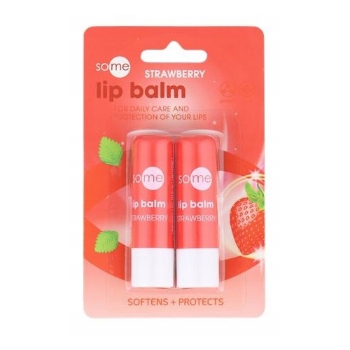 Balsam nawilżający szminka do ust Truskawkowa ochronna Vegan 2 sztuki Red