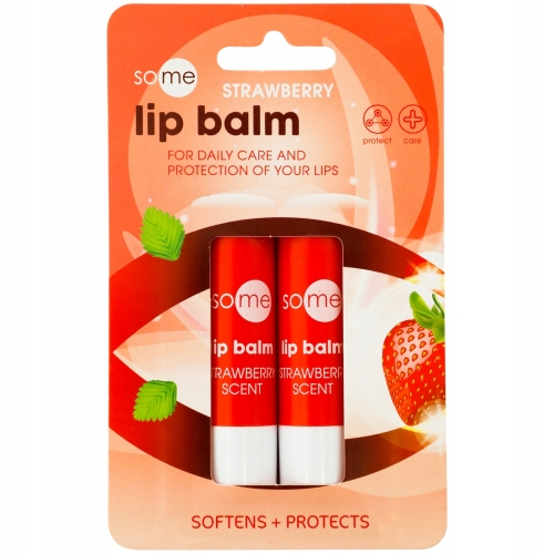 Balsam nawilżający szminka do ust Truskawkowa ochronna Vegan 2 sztuki Red