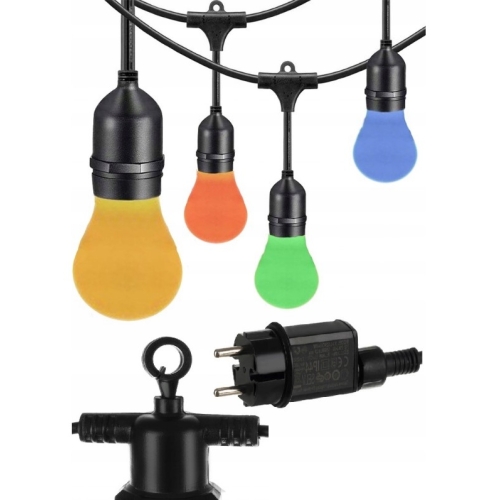 GIRLANDA OGRODOWA NA PARTY IMPREZY URODZINY KOLOROWA 16 LAMPEK MULTI COLOR