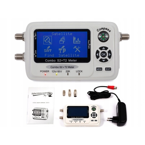 MIERNIK SYGNAŁU SATELITARNEGO SF-560 DVB-S / DVB-S2 SD i HD NOWY LCD FULL