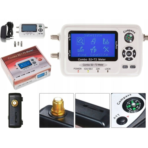 MIERNIK SYGNAŁU SATELITARNEGO SF-560 DVB-S / DVB-S2 SD i HD NOWY LCD FULL