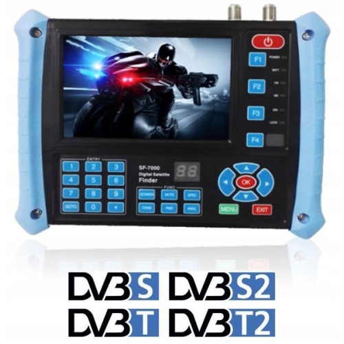 Miernik Combo TV Spacteronik SF-7000 dvb S2+T2 lcd duży zestaw monterski