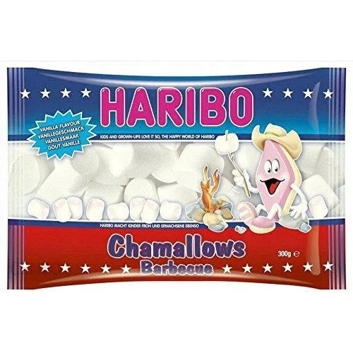 Pianki BARBECUE Chamallows Haribo BBQ GRILL OGNISKO MEGA PAKA VANILIA 300 g