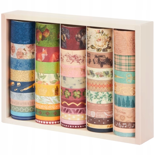 Zestaw taśm washi Avec do ozdabiania prac kreatywnych 50 SZT MIX KOLORÓW