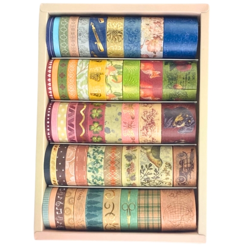 Zestaw taśm washi Avec do ozdabiania prac kreatywnych 50 SZT MIX KOLORÓW