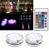 OŚWIETLENIE BASENU LAMPKI DO AKWARIUM 2 SZT WODOODPORNE IPX8 LED PILOT RGB