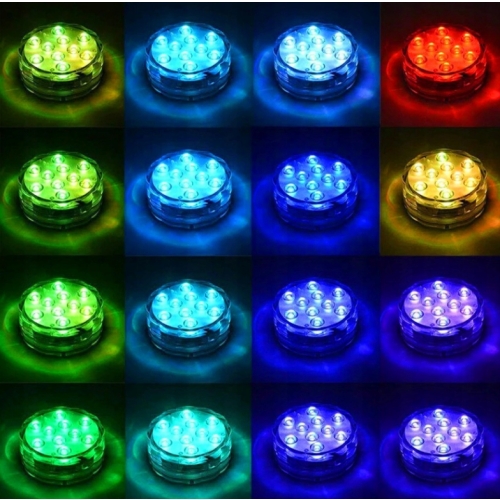 OŚWIETLENIE BASENU LAMPKI DO AKWARIUM 2 SZT WODOODPORNE IPX8 LED PILOT RGB