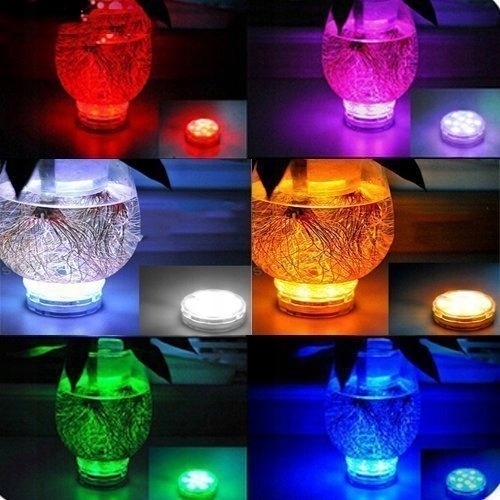 OŚWIETLENIE BASENU LAMPKI DO AKWARIUM 2 SZT WODOODPORNE IPX8 LED PILOT RGB