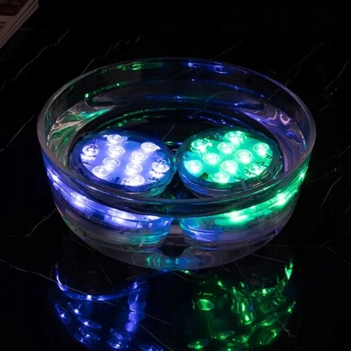 OŚWIETLENIE BASENU LAMPKI DO AKWARIUM 2 SZT WODOODPORNE IPX8 LED PILOT RGB