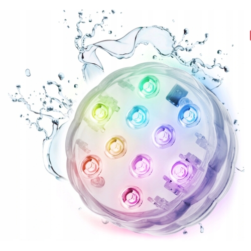 OŚWIETLENIE BASENU LAMPKI DO AKWARIUM 2 SZT WODOODPORNE IPX8 LED PILOT RGB