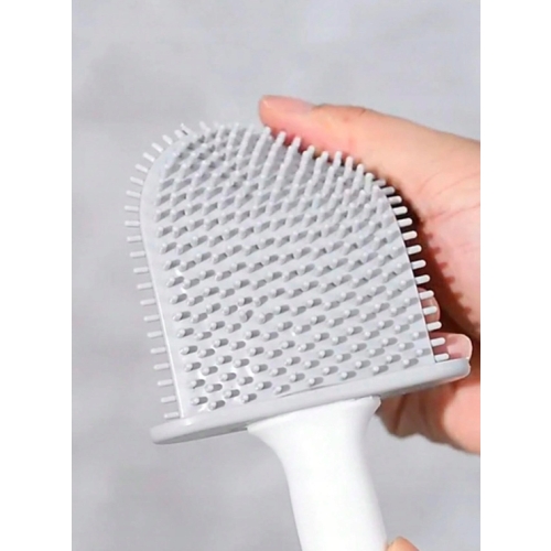 SZCZOTKA TOALETOWA SILIKONOWA ELASTYCZNA PODWIESZANA Z MOCOWANIEM WC SZARA