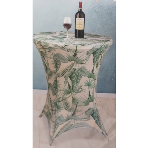 Pokrowiec ochronny na stolik barowy elegancki 80 cm x 110 cm ZIELONE LIŚCIE