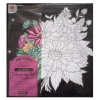 PŁÓTNO Z PRINTEM KWIATOWYM Z BROKATEM 29x29 W KOLORZE CZARNYM DUŻY flowers