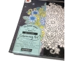PŁÓTNO Z PRINTEM KWIATOWYM Z BROKATEM 29x29 W KOLORZE CZARNYM DUŻY flowers