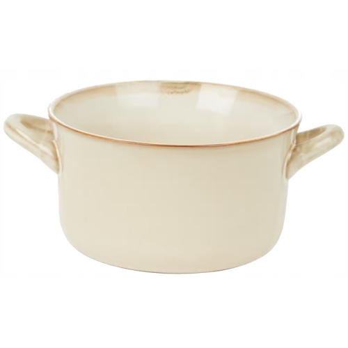 Ceramiczna miska do zupy 500ml szkliwiona z uszami bulionówka z wzorem