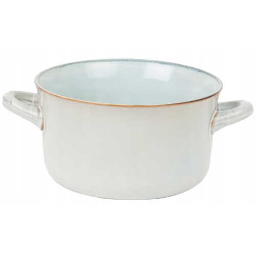 Ceramiczna miska do zupy 500ml szkliwiona z uszami bulionówka z wzorem