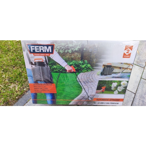 Opryskiwacz Akumulatorowy Ogrodowy 5L Akumulatorowy Zraszacz FERM 4V 2,2Ah