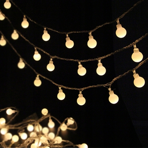LAMPKI ZEWNĘTRZNE OGRODOWE GIRLANDA 50 kulek LED BIAŁE CIEPŁE 15 mb 1500 cm