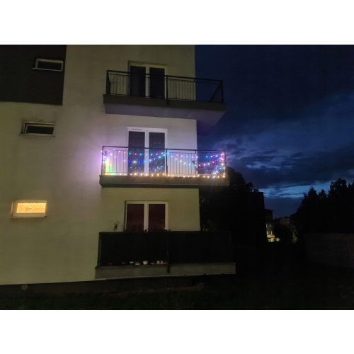 LAMPKI ZEWNĘTRZNE OGRODOWE GIRLANDA 50 kulek LED BIAŁE CIEPŁE 15 mb 1500cm