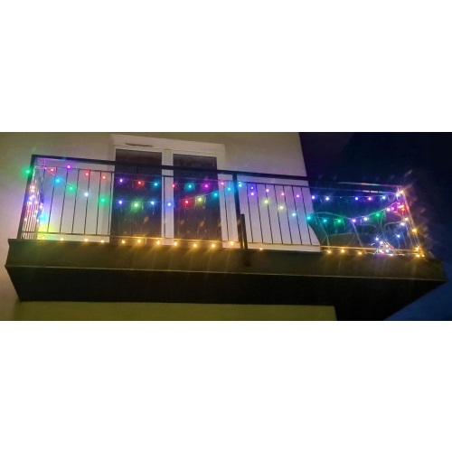 LAMPKI ZEWNĘTRZNE OGRODOWE GIRLANDA 50 kulek LED BIAŁE CIEPŁE 15 mb 1500cm