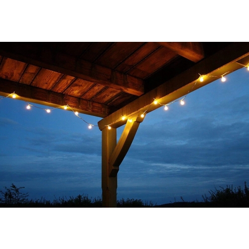 LAMPKI ZEWNĘTRZNE OGRODOWE GIRLANDA 50 kulek LED BIAŁE CIEPŁE 15 mb 1500cm