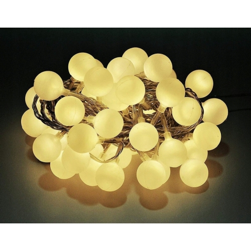 LAMPKI ZEWNĘTRZNE OGRODOWE GIRLANDA 50 kulek LED BIAŁE CIEPŁE 15 mb 1500cm