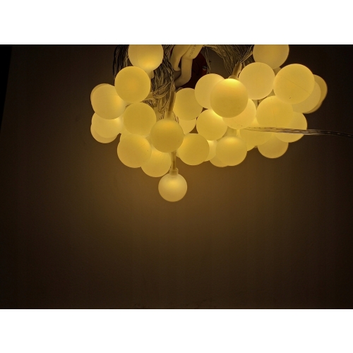 LAMPKI ZEWNĘTRZNE OGRODOWE GIRLANDA 50 kulek LED BIAŁE CIEPŁE 15 mb 1500cm