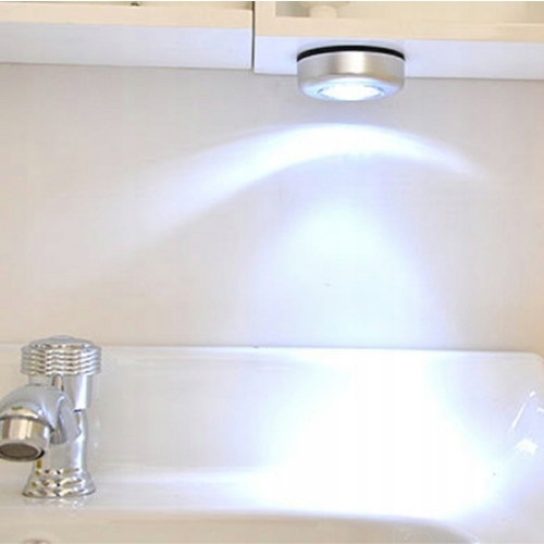 Lampka LAMPKI LED push meblowe dotykowe do szafy B Zestaw 3 szt BIAŁE ZIMNE