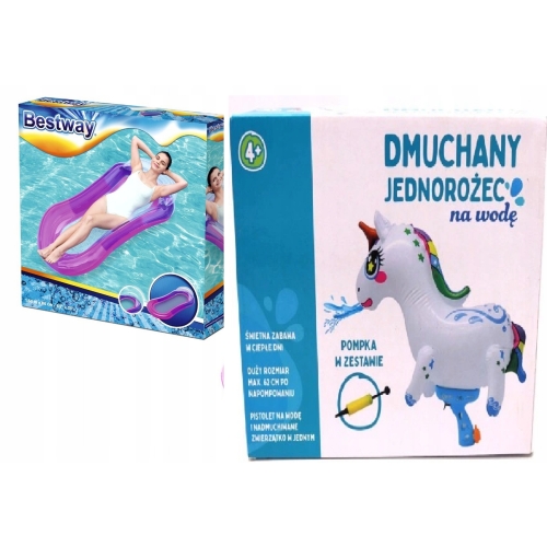 Dmuchany materac do pływania z siatką 160 x 84 cm Bestway+PISTOLET NA WODĘ