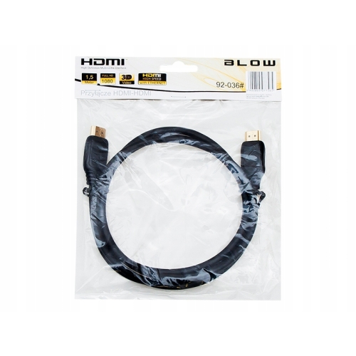 Kabel FULL HD 1080P 3D Blow 92-036# HDMI - HDMI 1,5 m złote końcówki