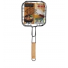 Ruszt do Grilla dwustronny zamykany drewniana rączka 47 x 20 x 1,5 cm BBQ