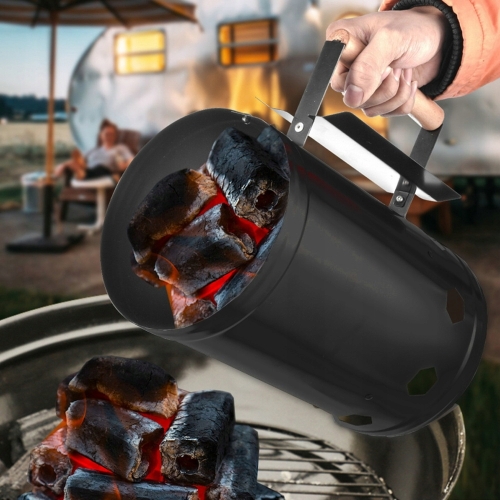 Komin do rozpalania grilla kominka ogniska BBQ 450 g 28x16cm metalowy BLACK