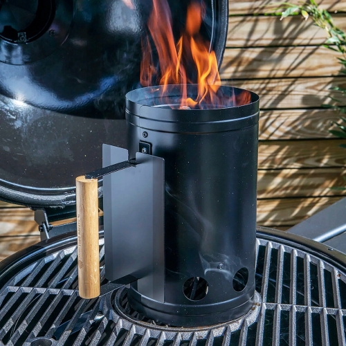 Komin do rozpalania grilla kominka ogniska BBQ 450 g 28x16cm metalowy BLACK