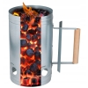 KOMIN DO ROZPALANIA WĘGLA GRILLA OGNISKA KOMINKA BBQ DUŻY SREBRNY XXL