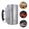 KOMIN DO ROZPALANIA WĘGLA BRYKIETU BBQ KOMINKA OGNISKA GRILLA 26x17cm Silve