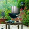 KOMIN DO ROZPALANIA WĘGLA BRYKIETU BBQ KOMINKA OGNISKA GRILLA 26x17cm Silve