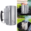 KOMIN DO ROZPALANIA WĘGLA BRYKIETU BBQ KOMINKA OGNISKA GRILLA 26x17cm Silve