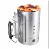 KOMIN DO ROZPALANIA WĘGLA BRYKIETU BBQ KOMINKA OGNISKA GRILLA 26x17cm Silve